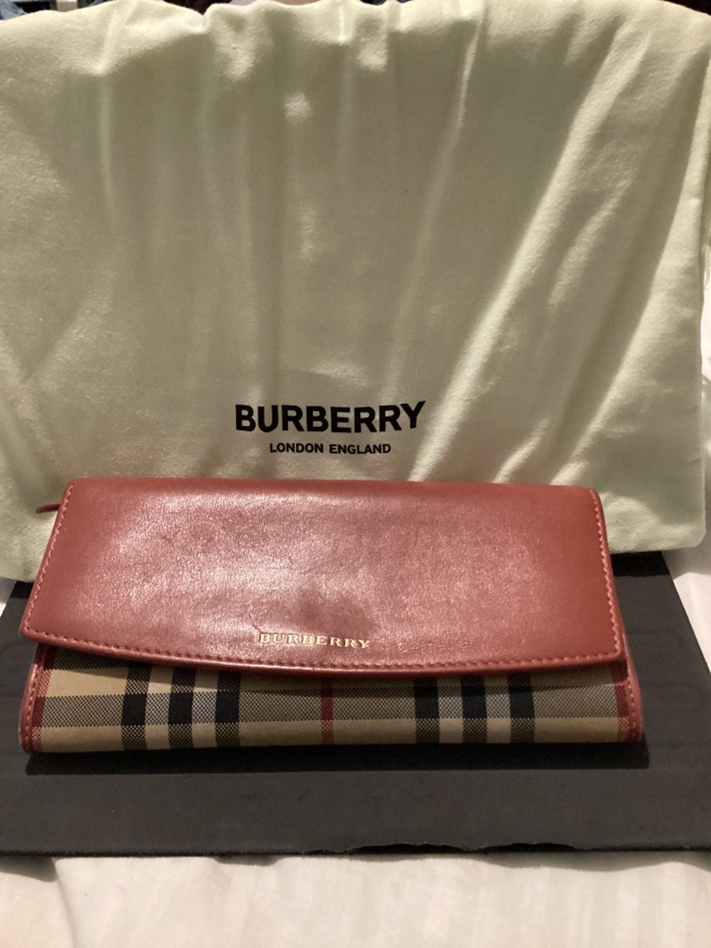 Burberry Novacheck leather trim wallet